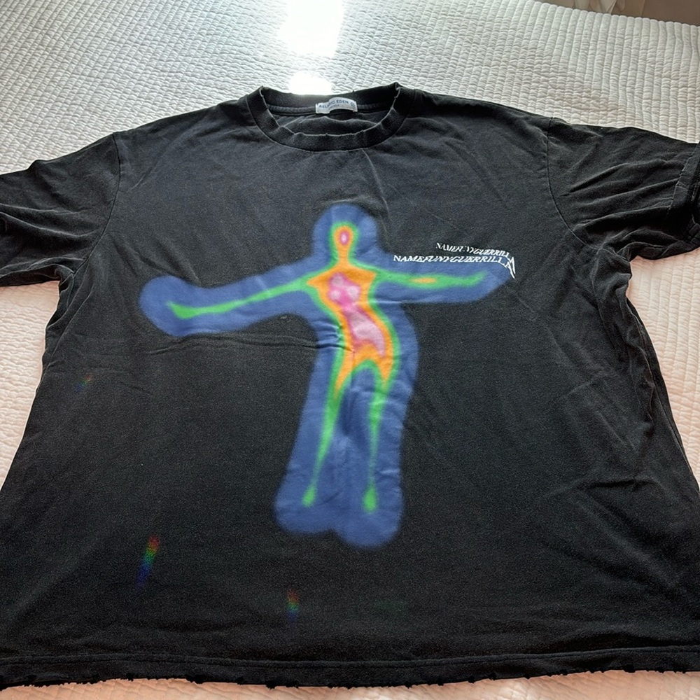 Aelfric Eden Distorted Portrait Graphic Oversized Tee